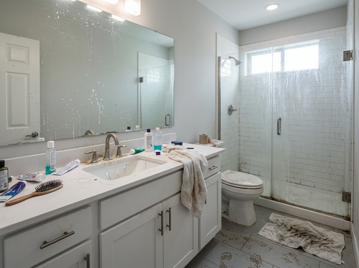 Bathroom restore before cleaning